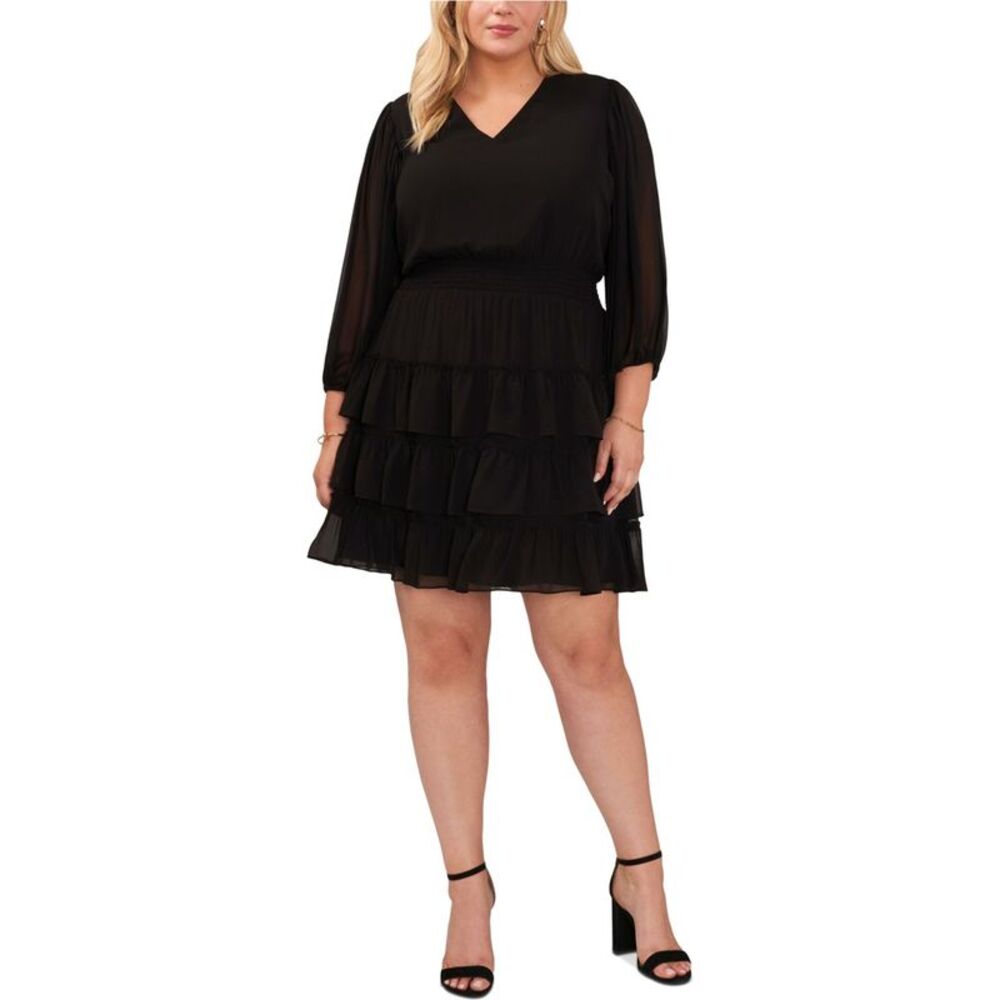 Vince Camuto Womens Plus Size Smocked Waist Blouson Dress, NWT